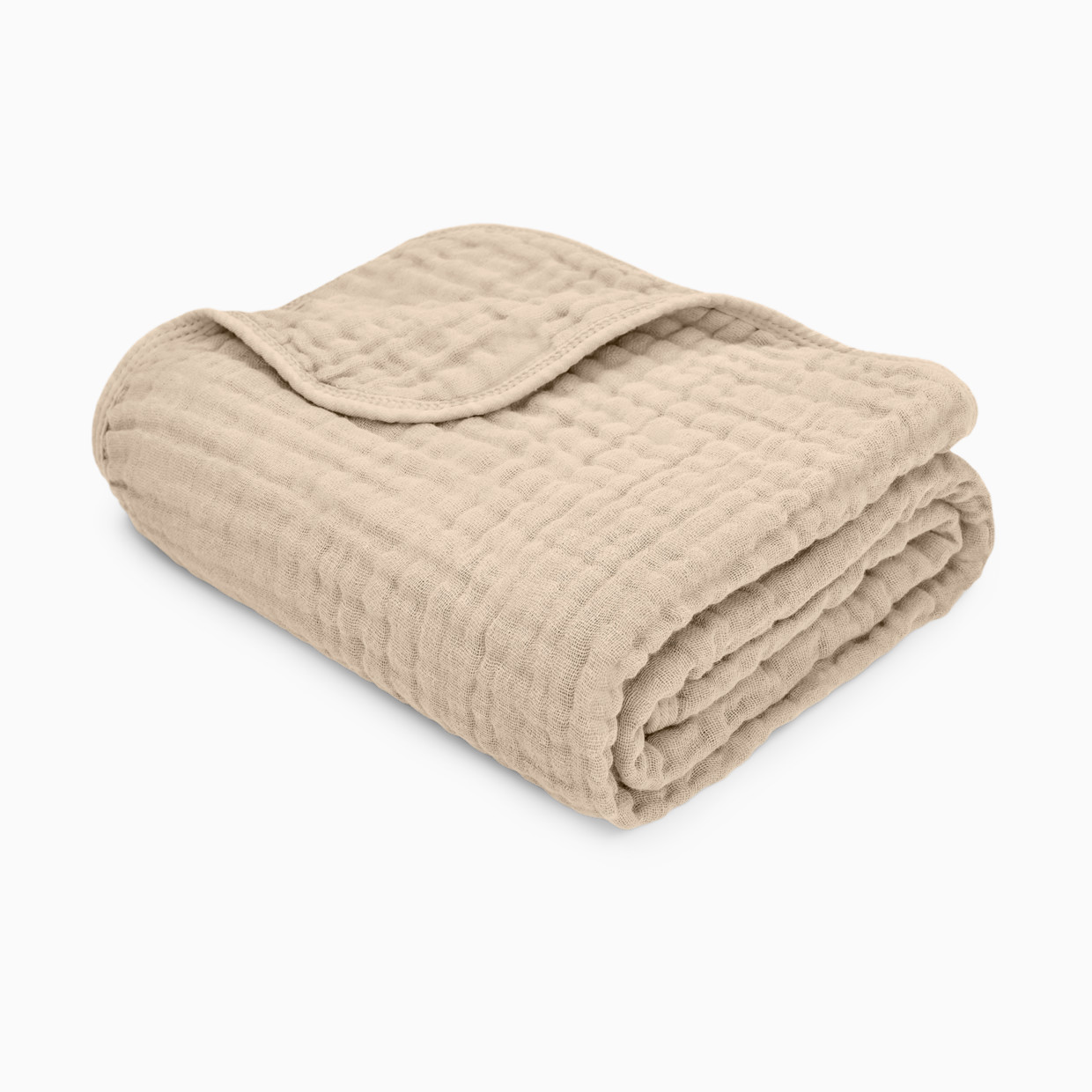 Comfy Cubs 6-Layer Cotton Muslin Baby Blanket - Sand.