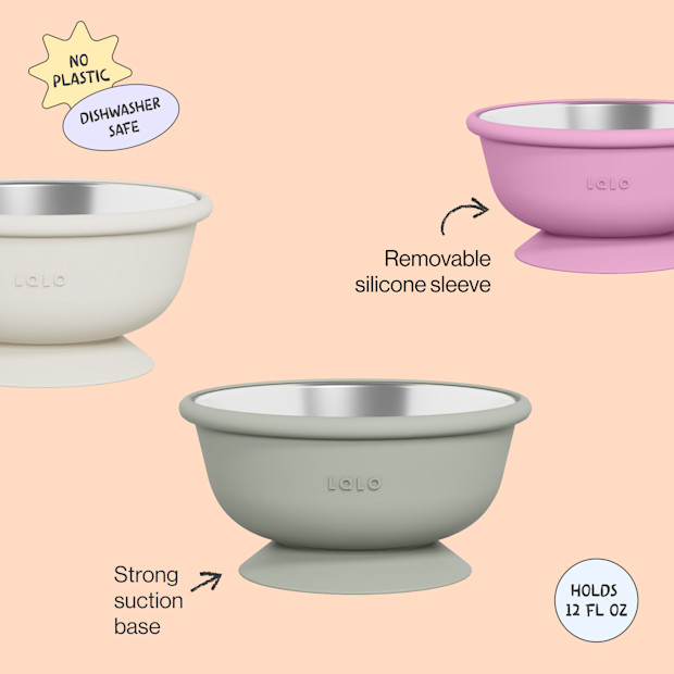 Lalo Stainless Steel Suction Bowl.