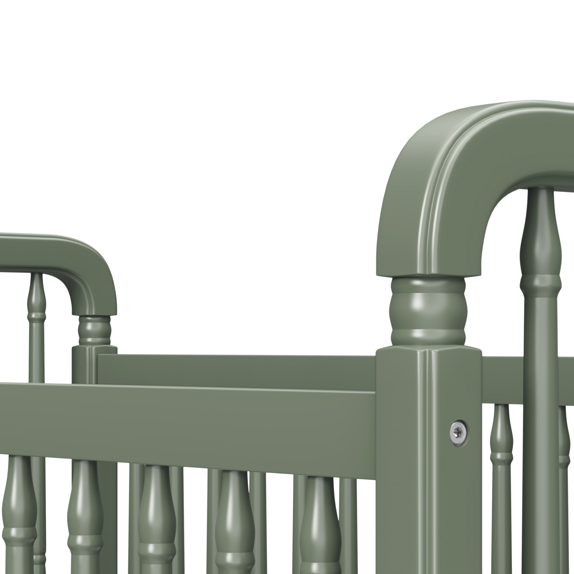 Namesake Liberty 3-in-1 Convertible Spindle Crib with Toddler Bed Conversion Kit - Juniper.