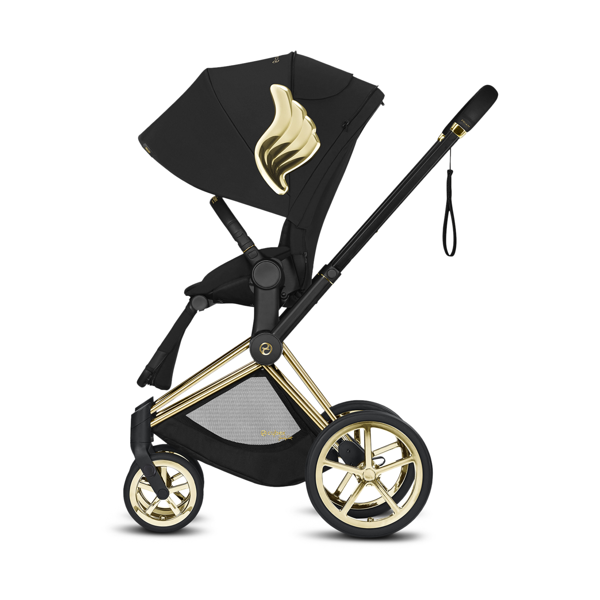 pram with wings on side