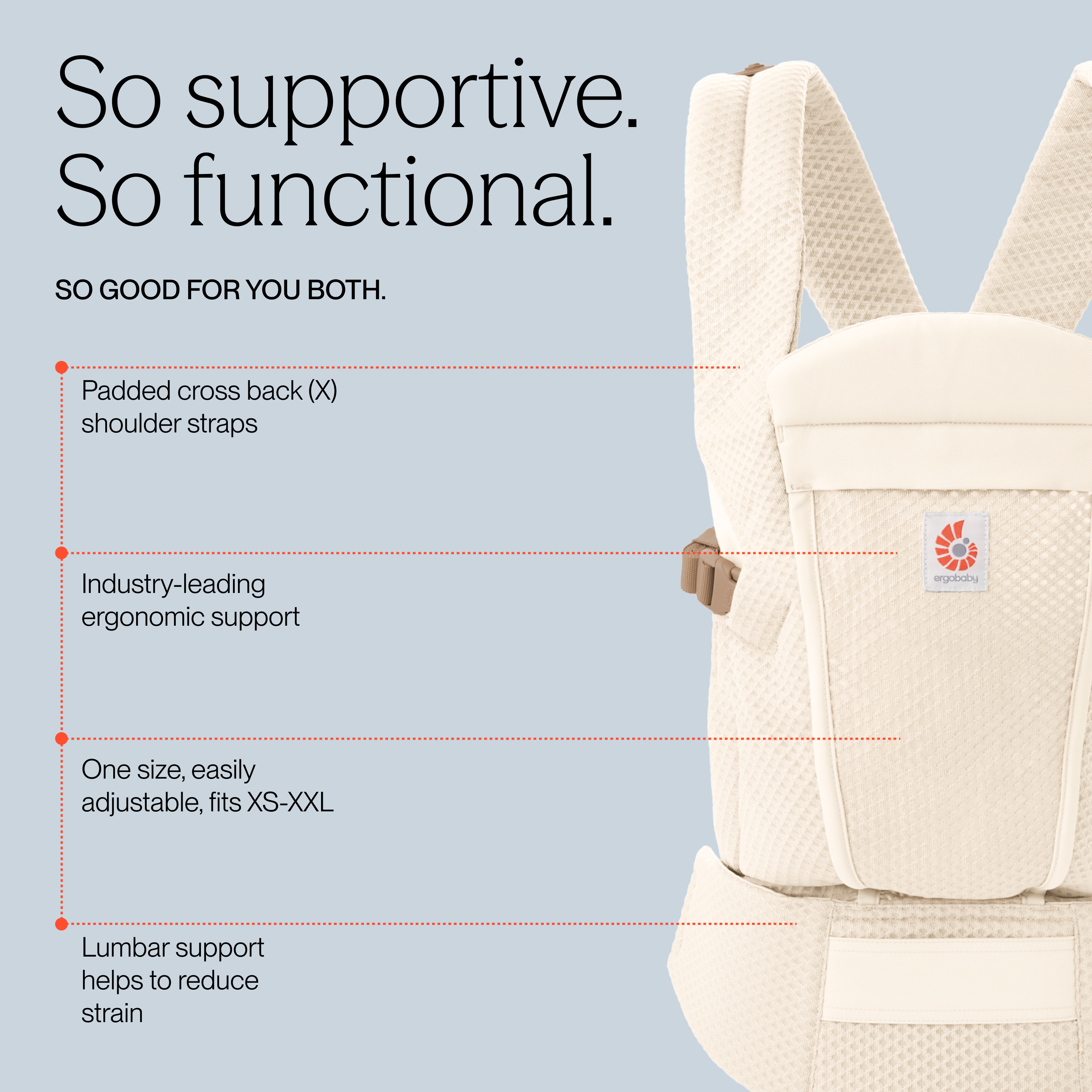 Ergobaby Omni Lite Mesh Carrier - Luminous Ivory.