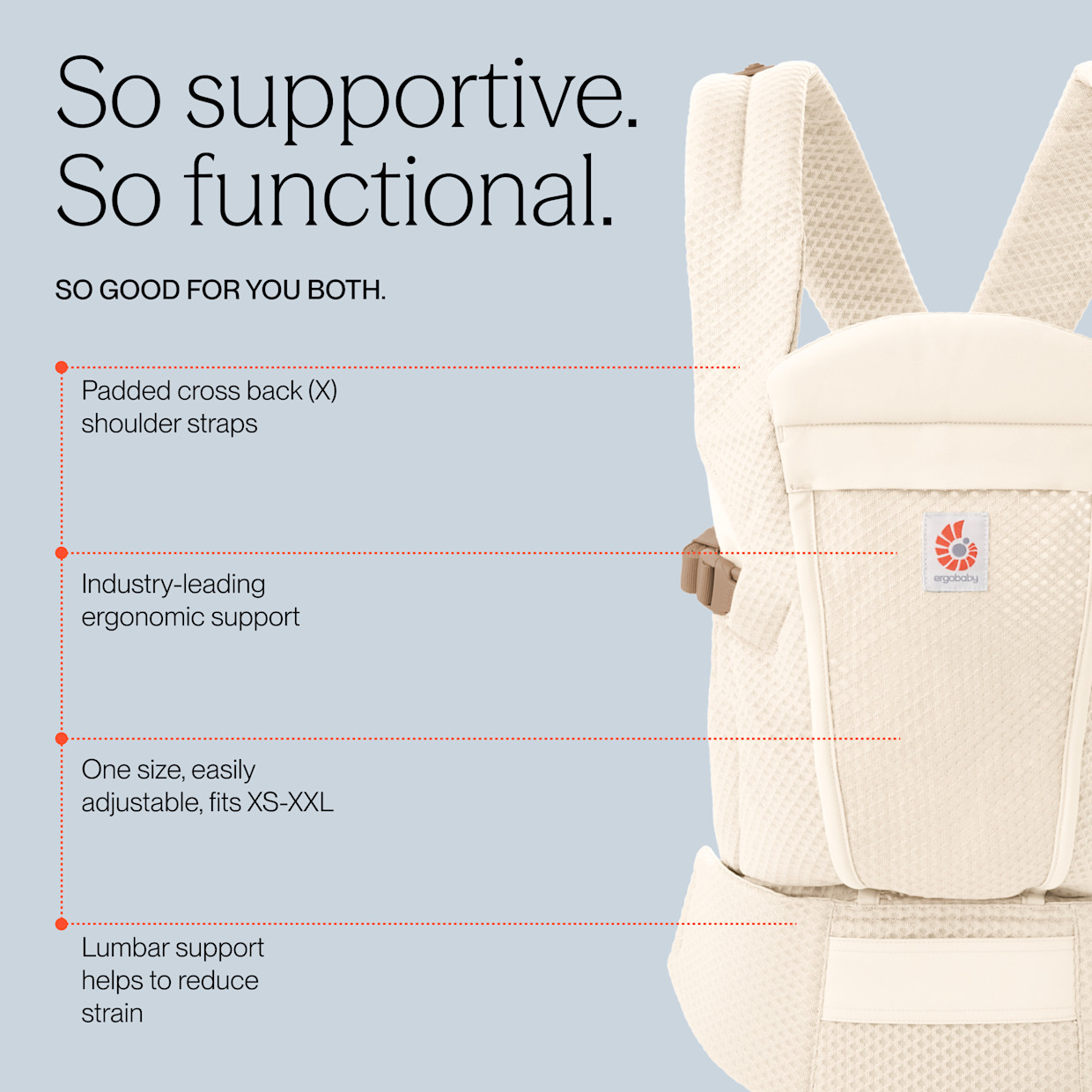 Ergobaby Omni Lite Mesh Carrier - Luminous Ivory.