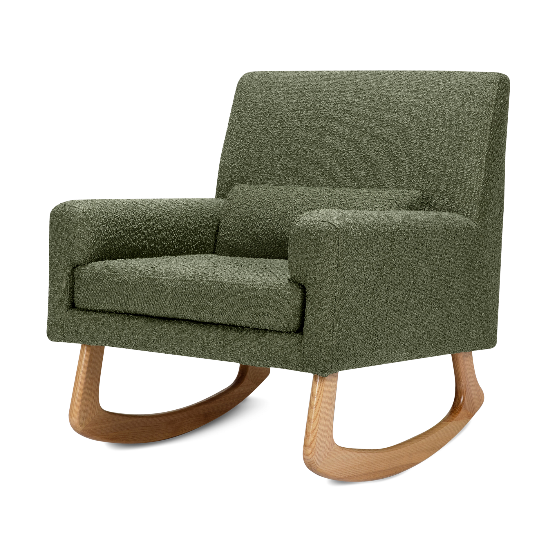 Nursery Works Sleepytime Rocker - Olive Boucle With Light Legs.