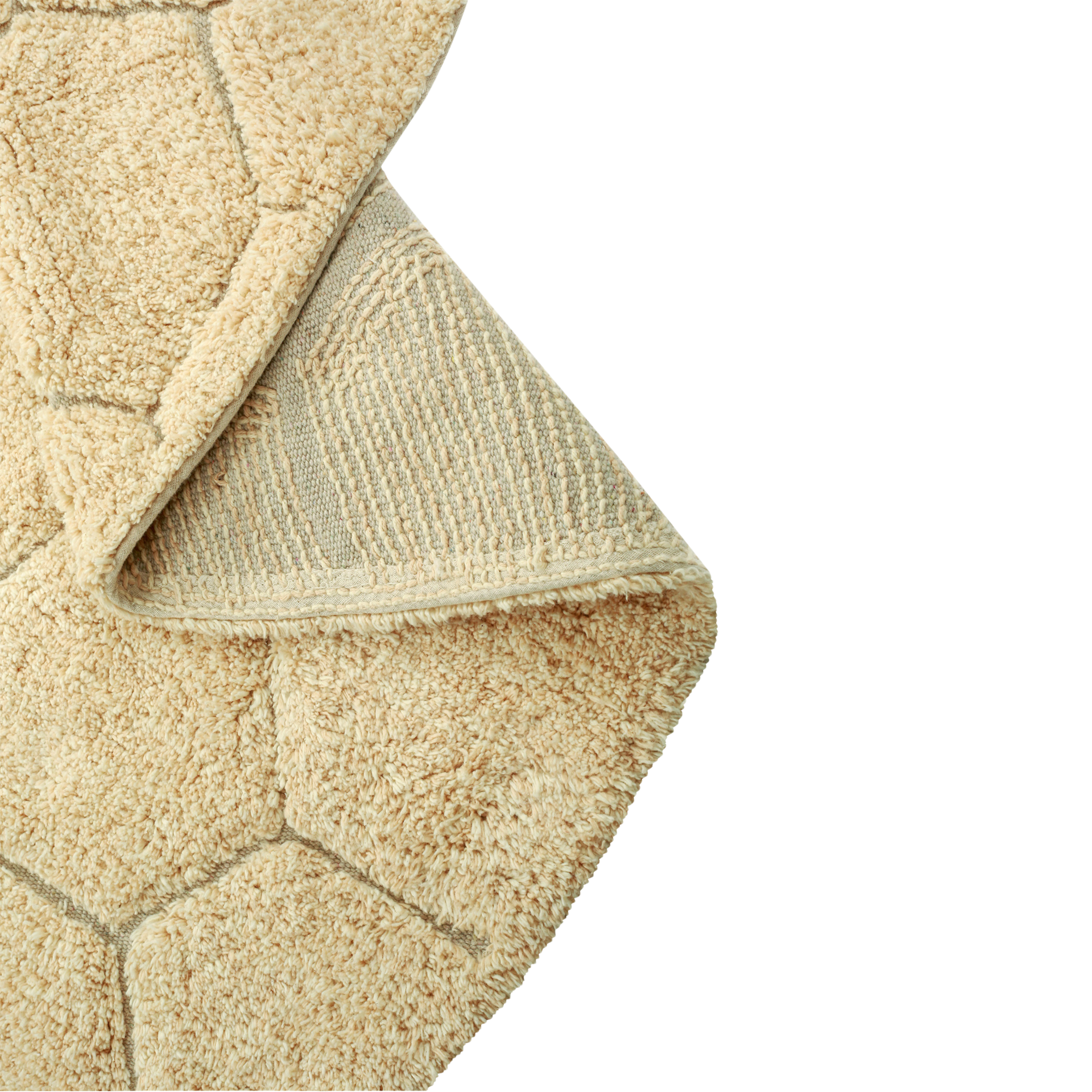 Lorena Canals Round Honeycomb Washable Rug - Golden, 4' 7".