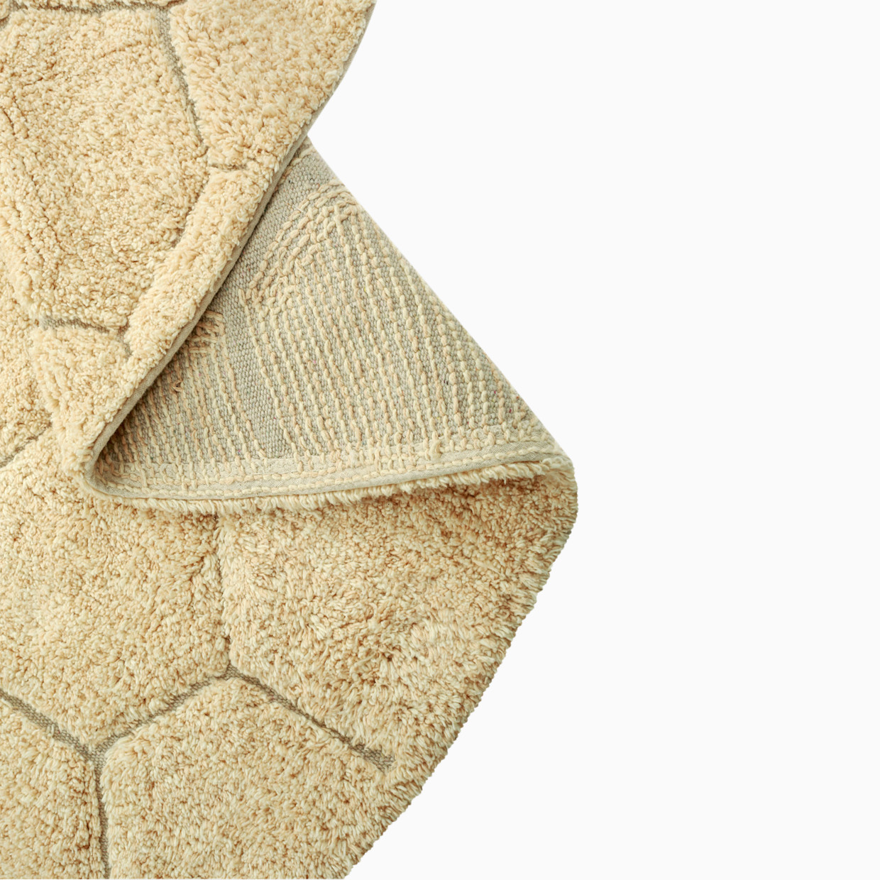 Lorena Canals Round Honeycomb Washable Rug - Golden, 4' 7".