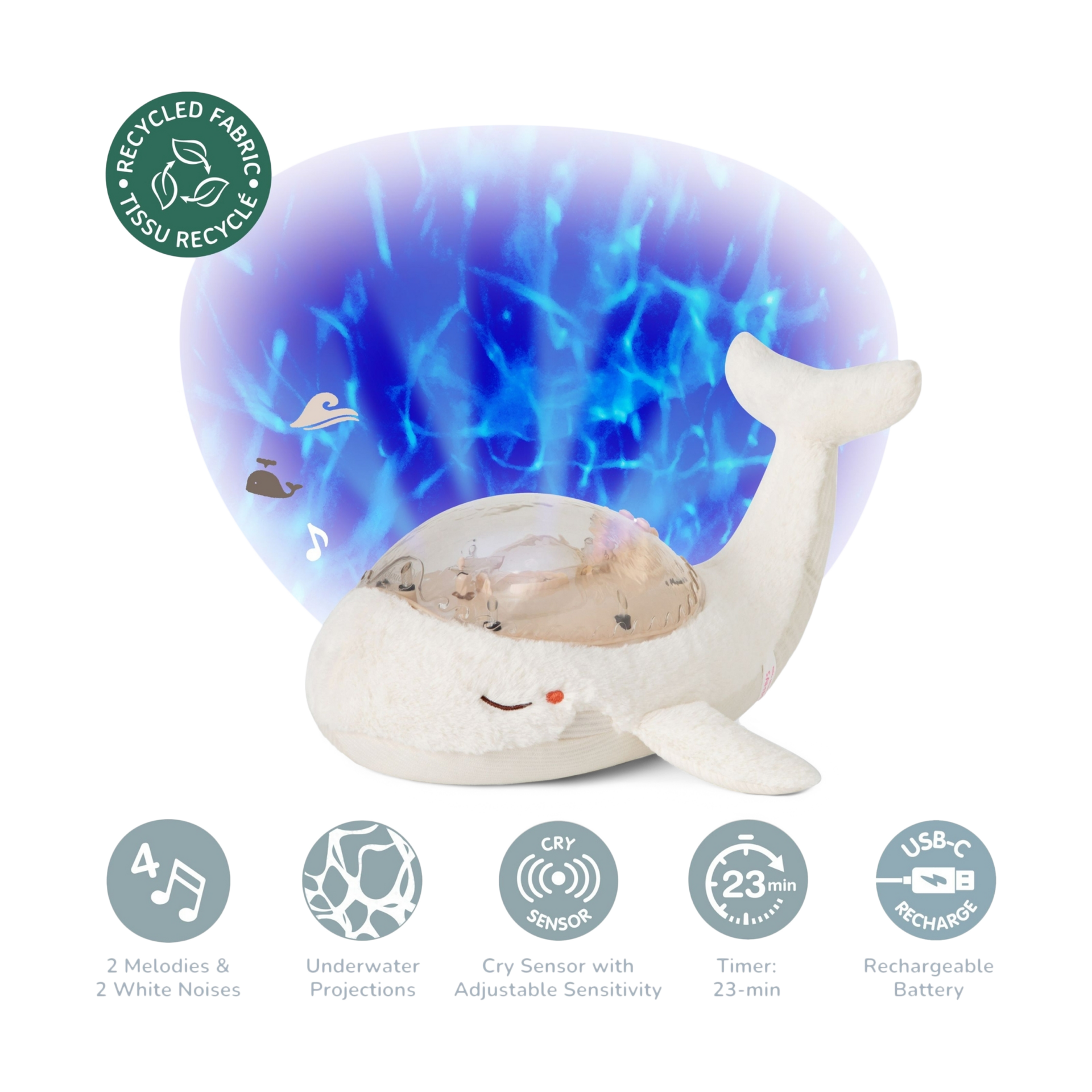 Cloud B Tranquil Whale - White.