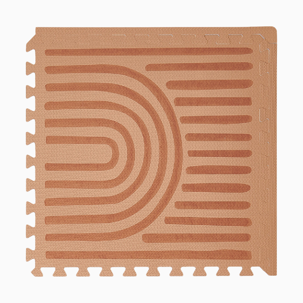 Toddlekind Haven Foam Play Mat | Linear Collection - Camel, 6X12.