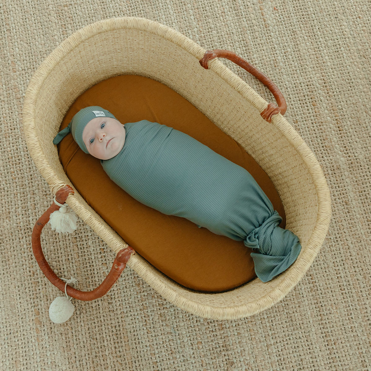 Copper Pearl Swaddle Blanket - Moss.