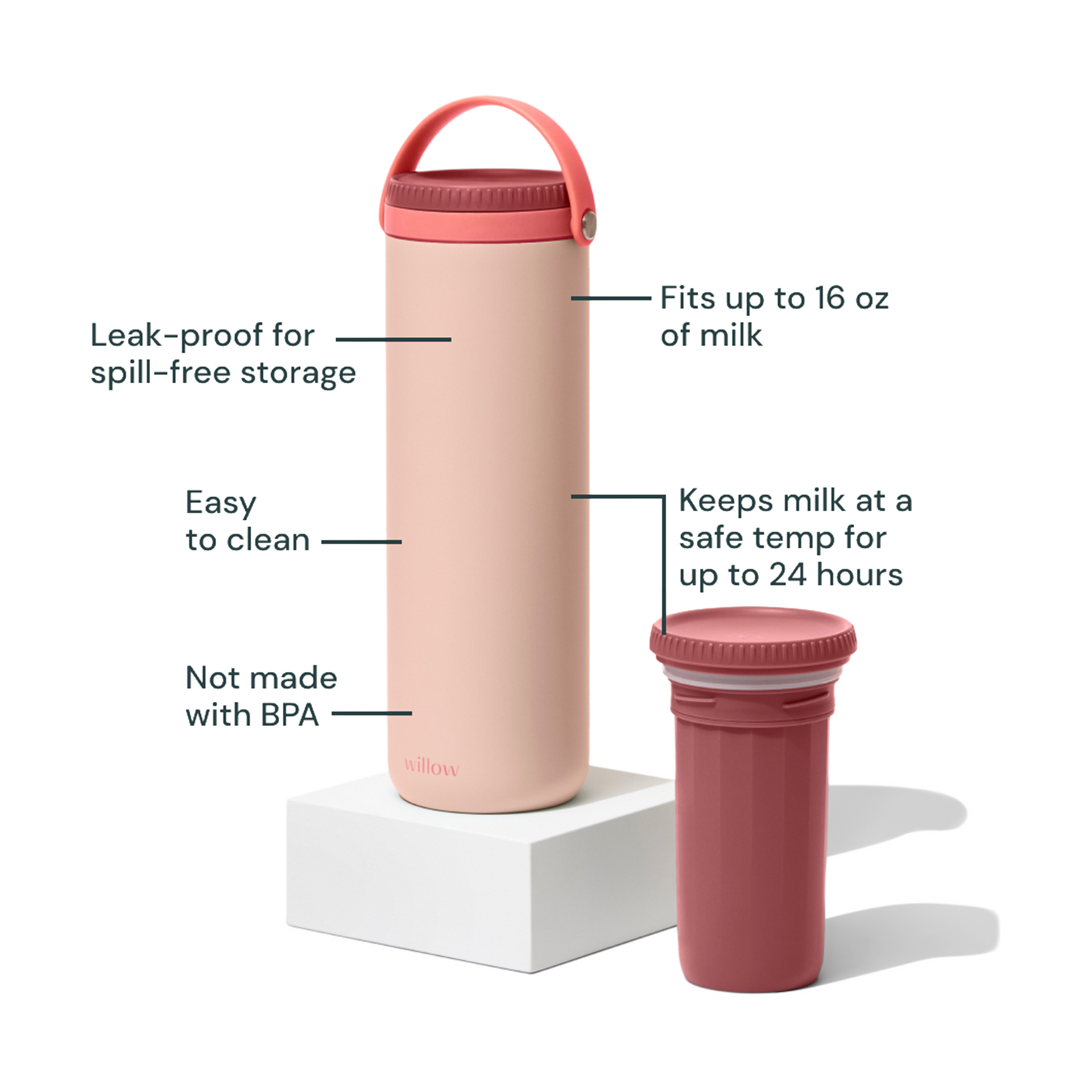 Willow Portable Milk Chiller - Pink.