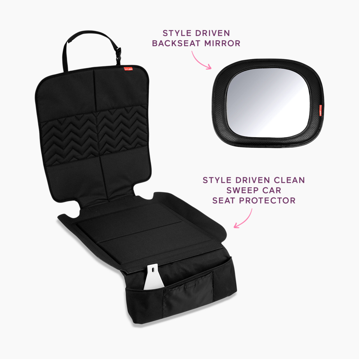 Skip Hop Backseat Mirror & Car Seat Protector Car Seat Bundle.