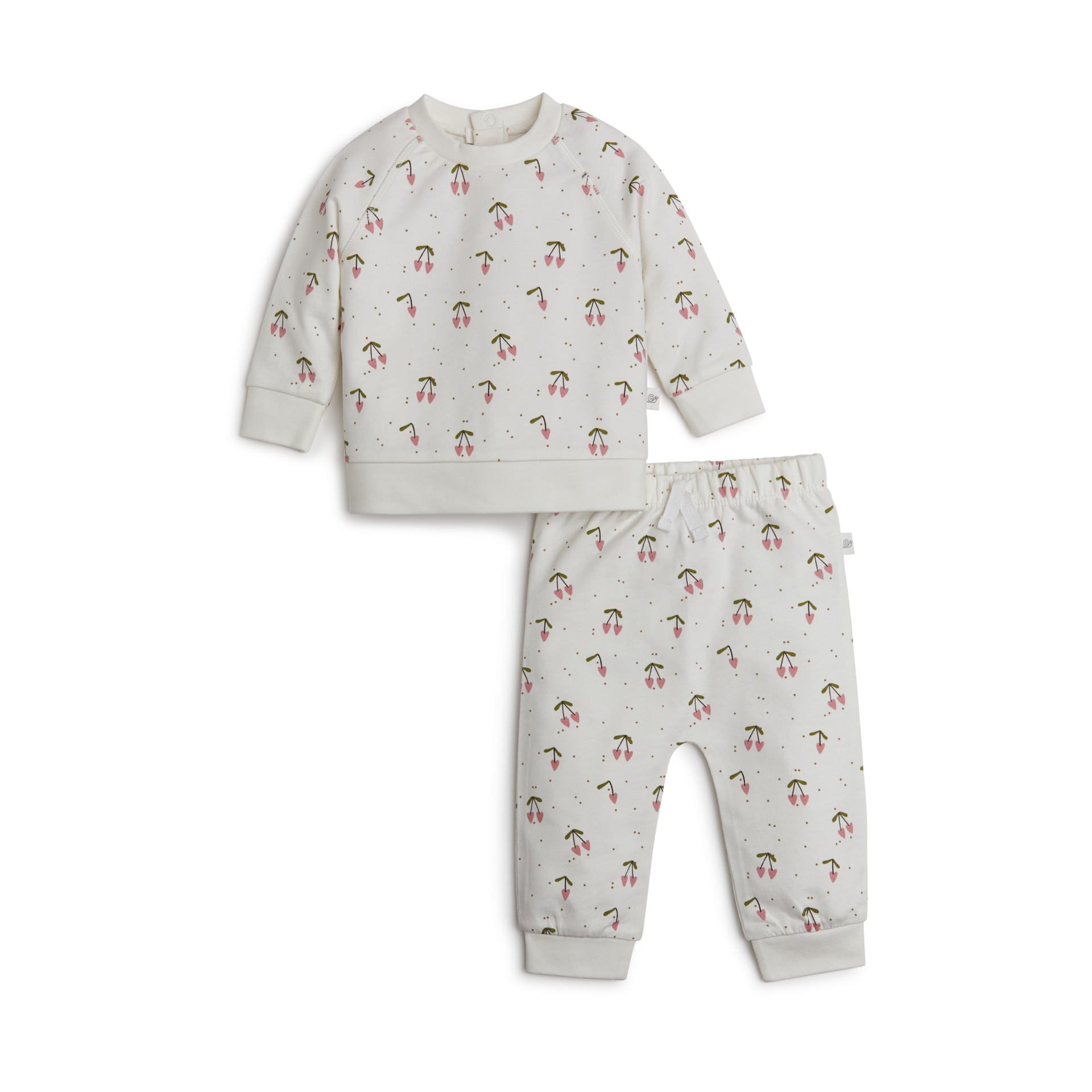 Tiny Kind 2-Piece Printed Sweatshirt & Jogger Set - Cherries, 3-6 M.