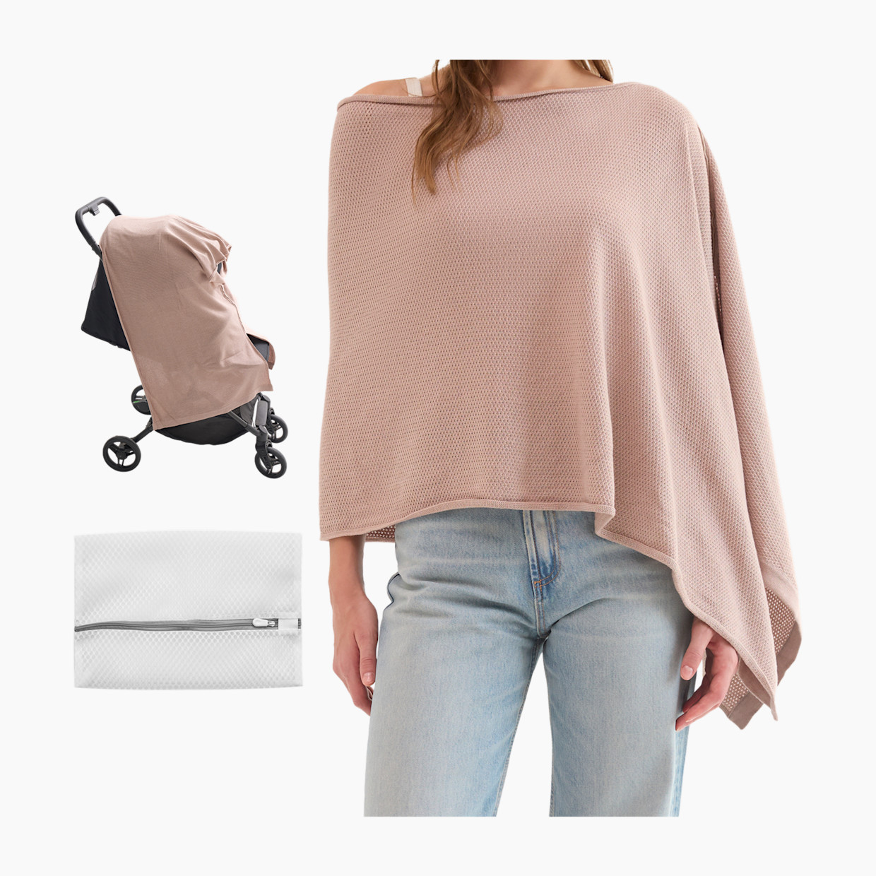 Momcozy Nursing Cover - Muti-Use Privacy Poncho - Brown.