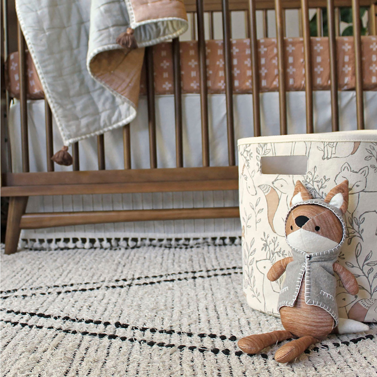 Crane Baby Cotton Canvas Storage Bin - Ezra.