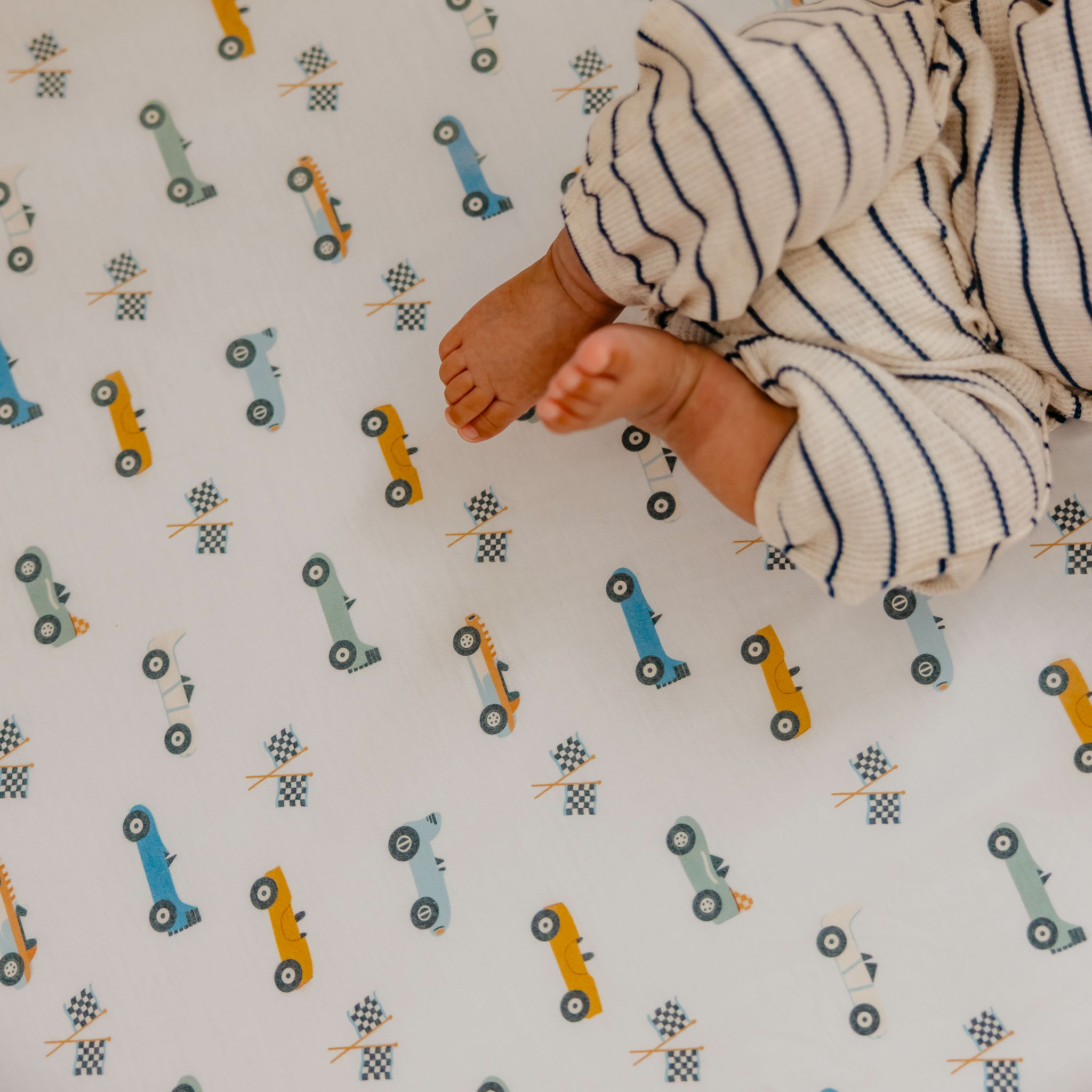 Copper Pearl Printed Premium Crib Sheet - Speedster.