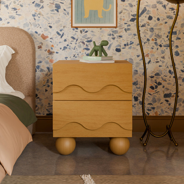 babyletto Lido Wave Assembled Nightstand.