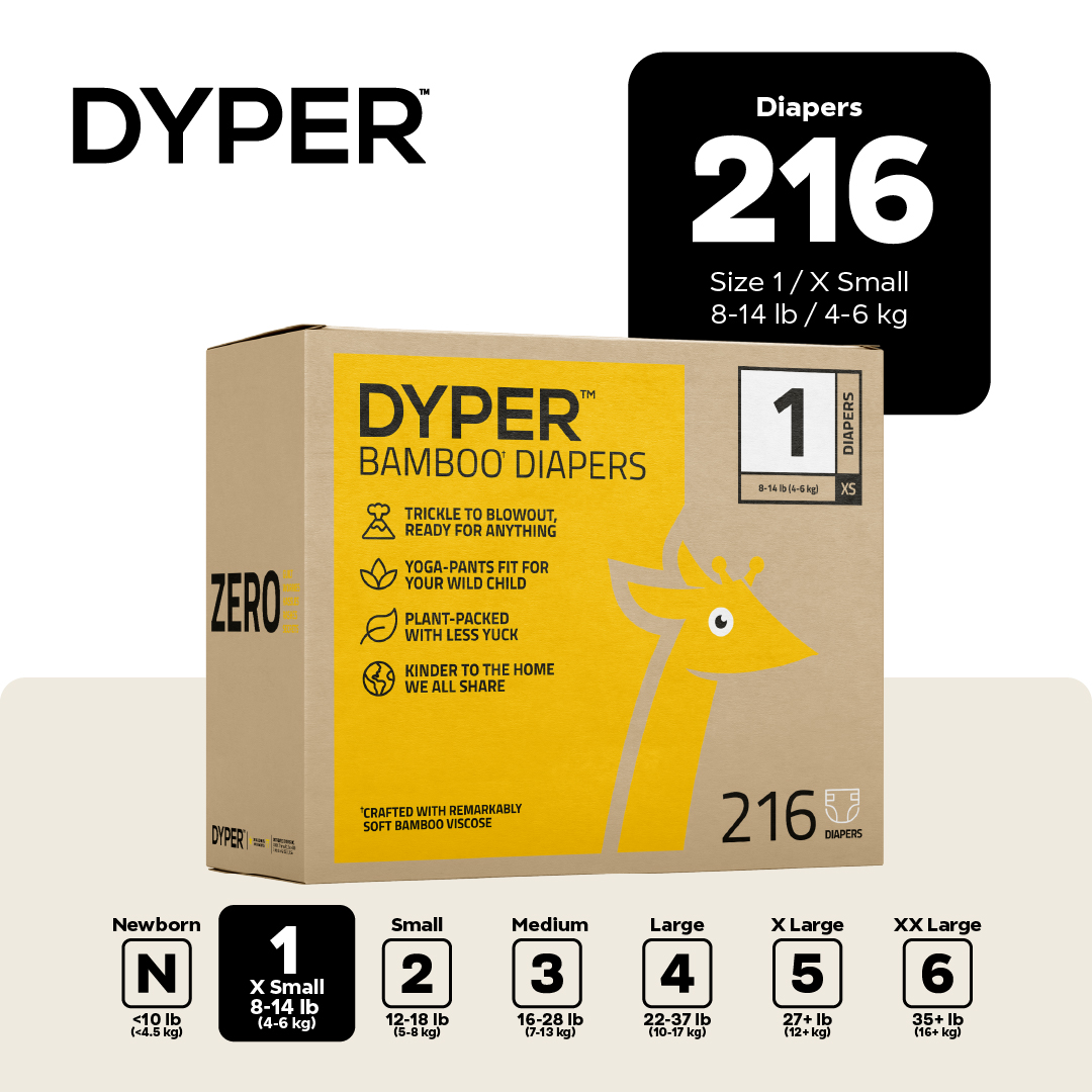 DYPER Bamboo Viscose Baby Diapers Size 1, 6 Babylist Shop