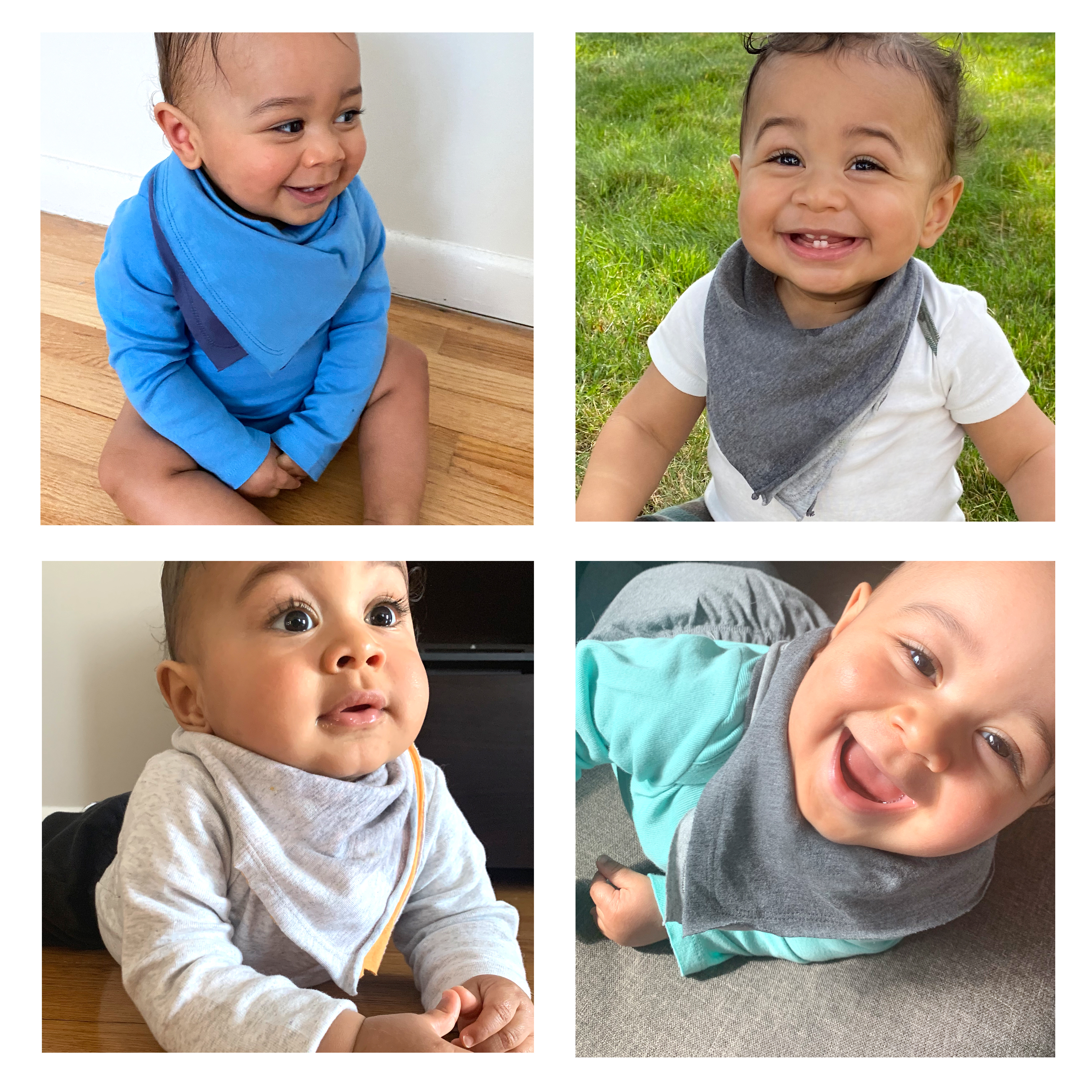 Honest Baby Clothing 10Pack Organic Cotton Reversible Bandana Bib Burp