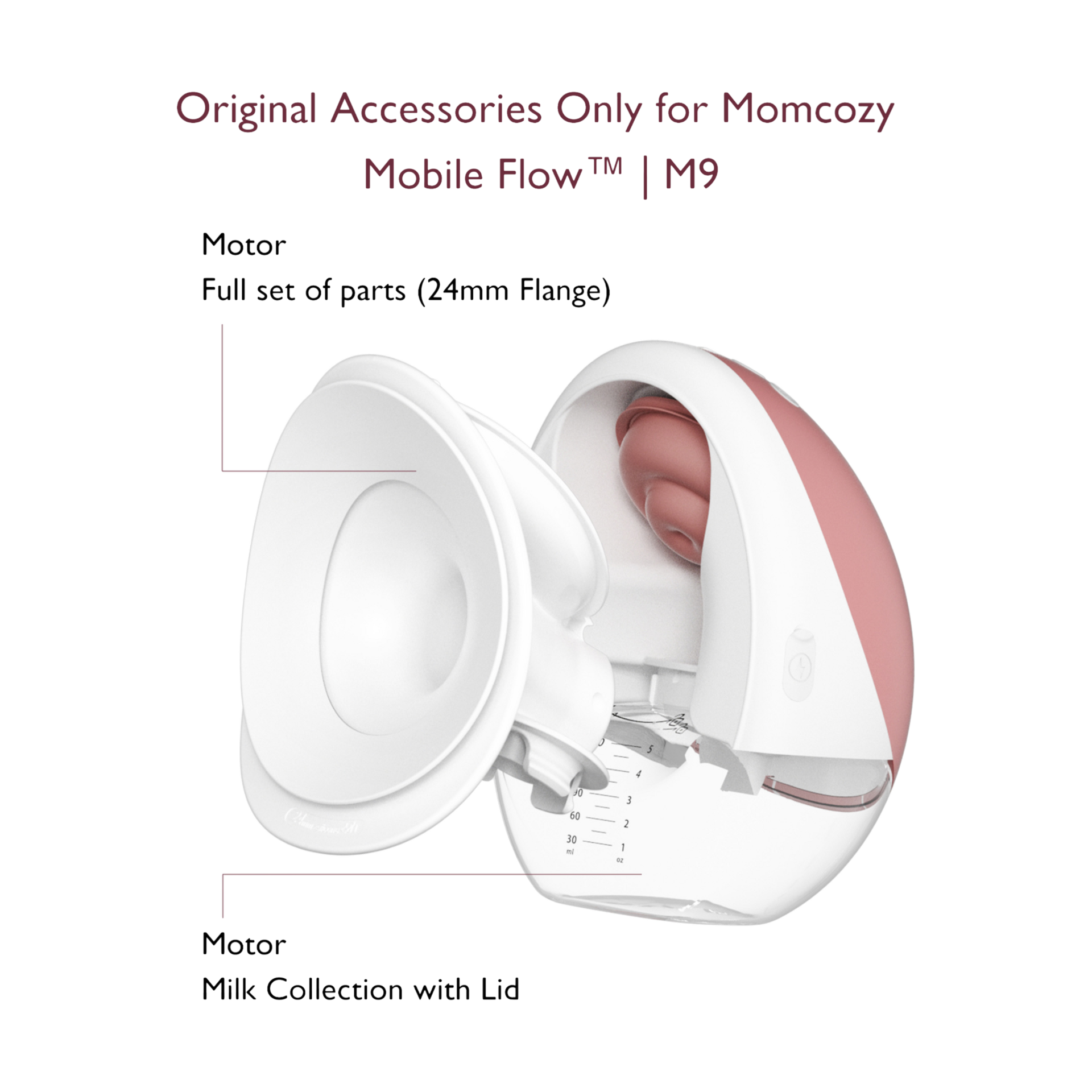 Momcozy M9 Breast Pump Replacement Parts Kit - 24mm.