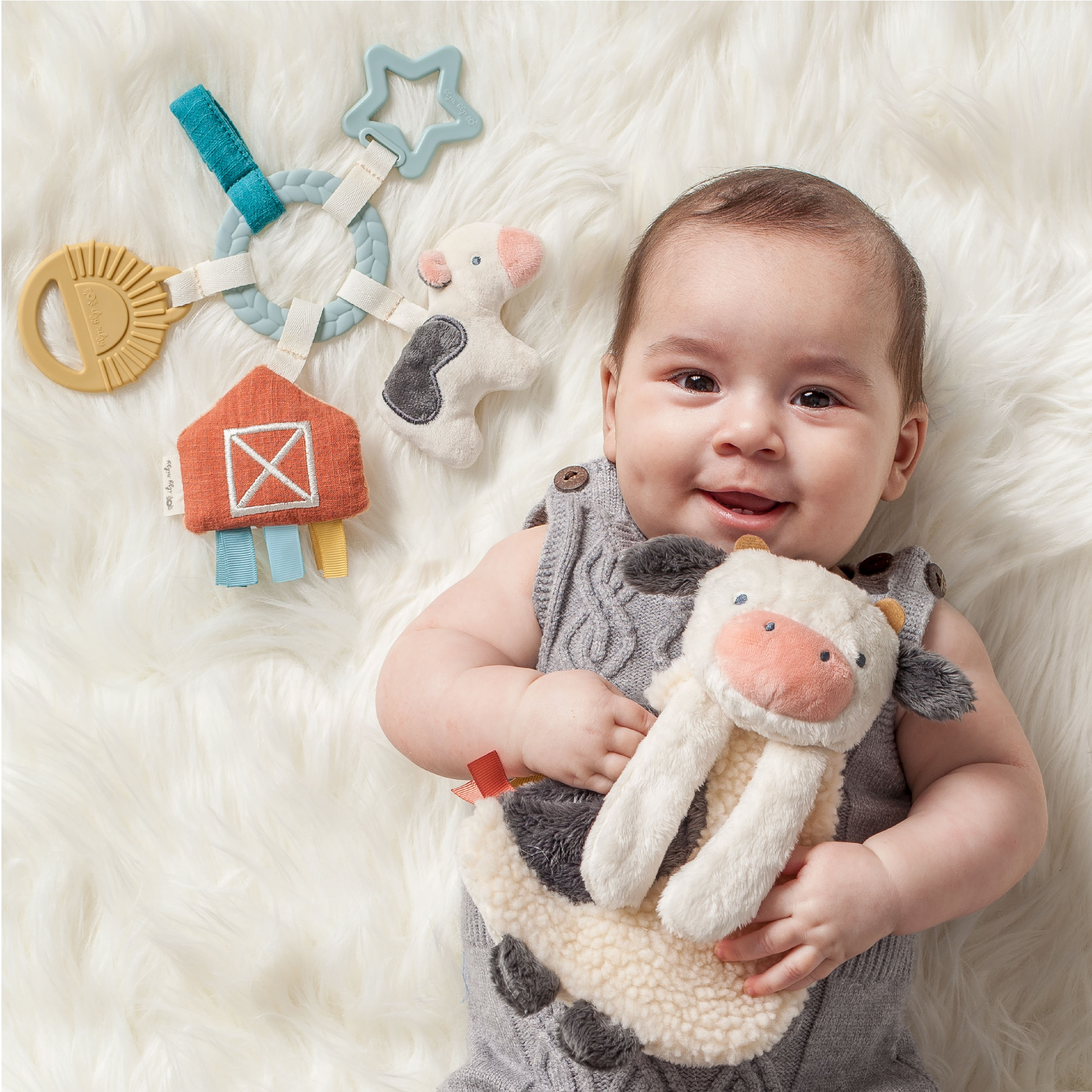 Itzy Ritzy Plush Lovey & Teething Activity Toy Gift Set.
