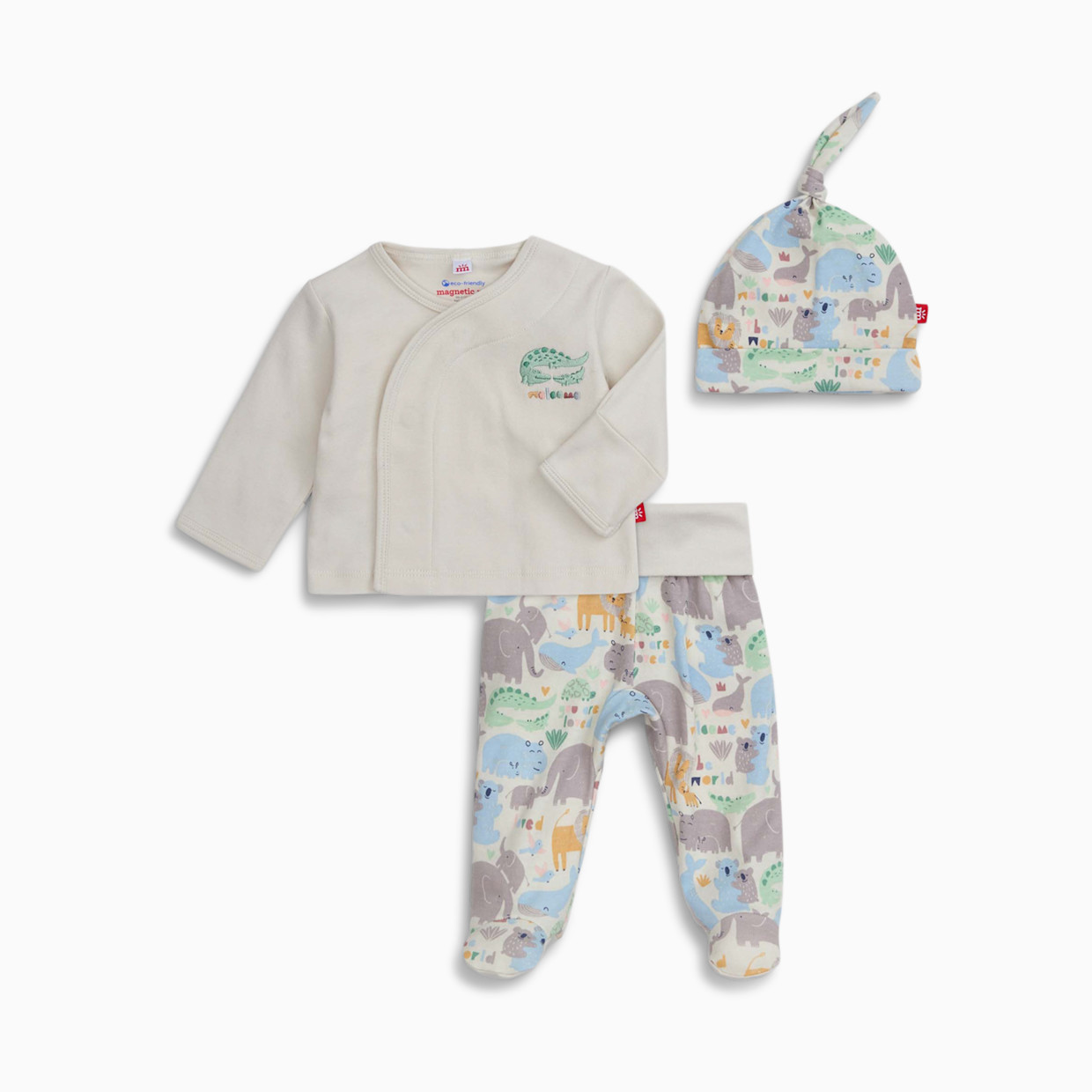 Magnetic Me Organic Cotton Magnetic Wrap 3-Piece Set - Little Lovin, Newborn.