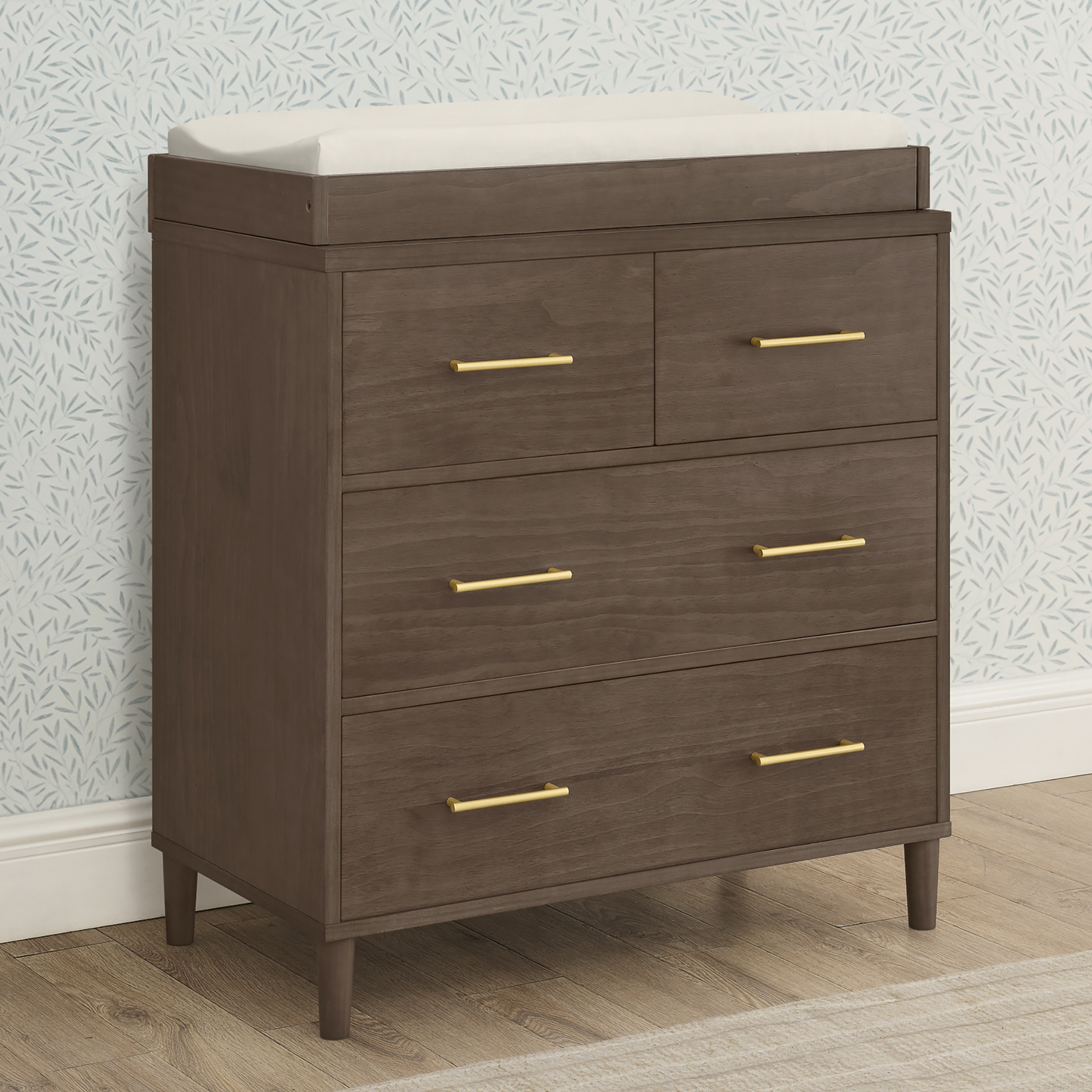Delta Children Classic 4 Drawer Dresser With Changing Top - Teak Brown.