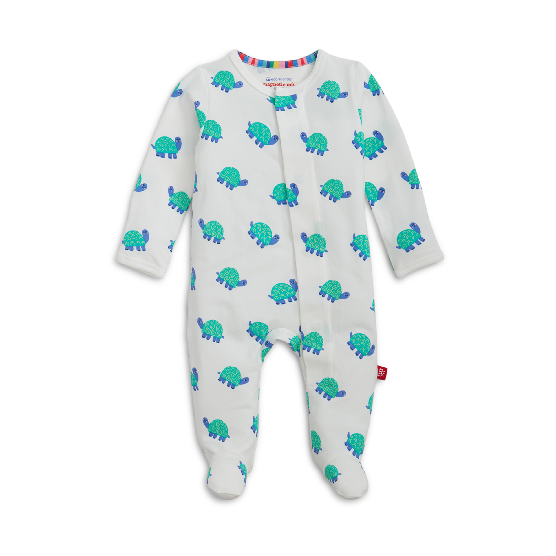 Magnetic Me Cloudstretch Magnetic Footie (2-Pack) - Green Multi, Newborn.