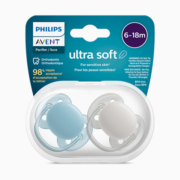 Philips Avent Ultra Soft Pacifier, 6-18 Months (4 Pack).