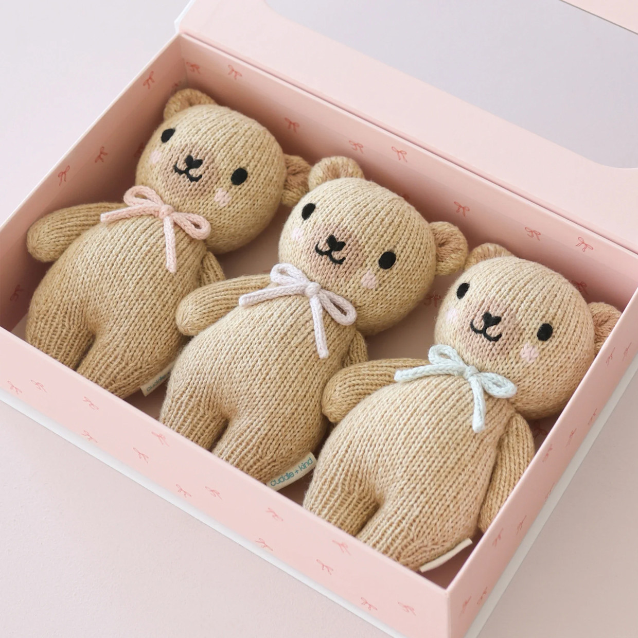 cuddle+kind Baby Animal - Baby Honey Bear With Robin's Egg Bow.