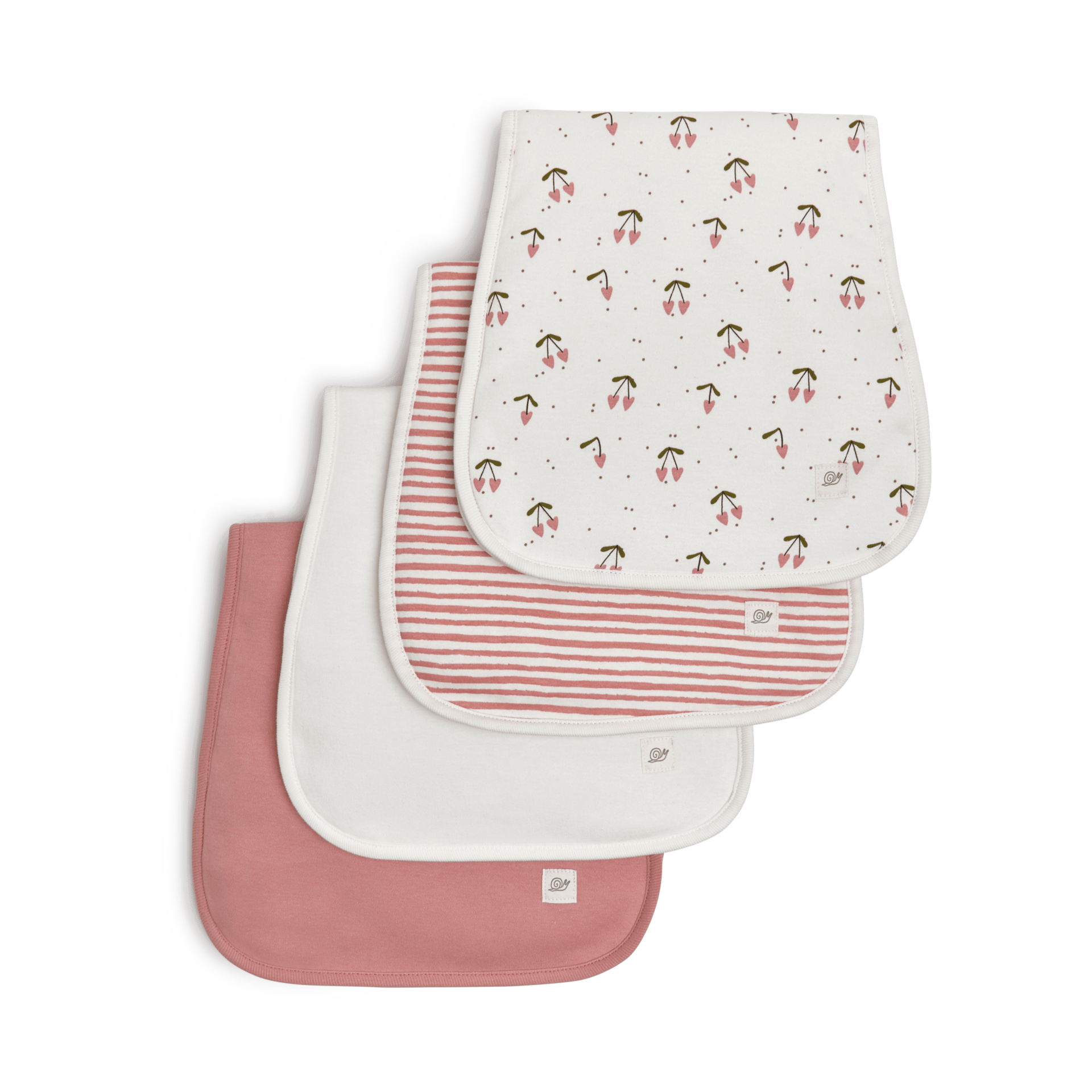 Tiny Kind 4 Pack Organic Burp Cloth - Cherries.