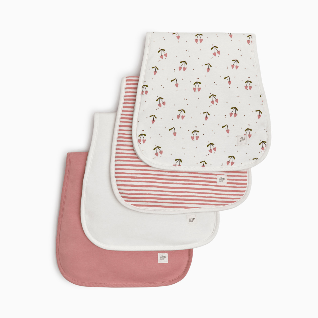Tiny Kind 4 Pack Organic Burp Cloth - Cherries.