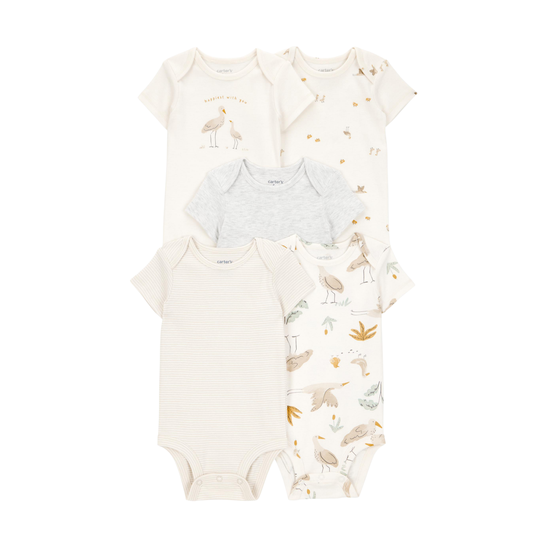 Carter's 5-Pack Short-Sleeve Cotton Bodysuits.