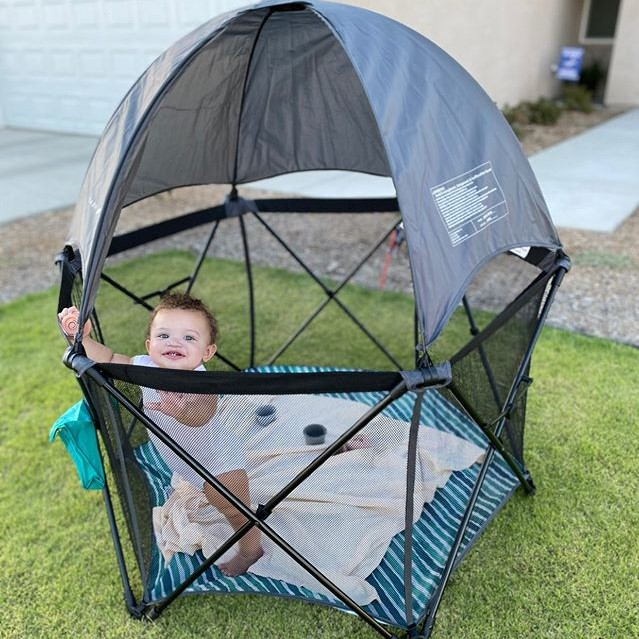 baby delight go with me eclipse portable playard with canopy