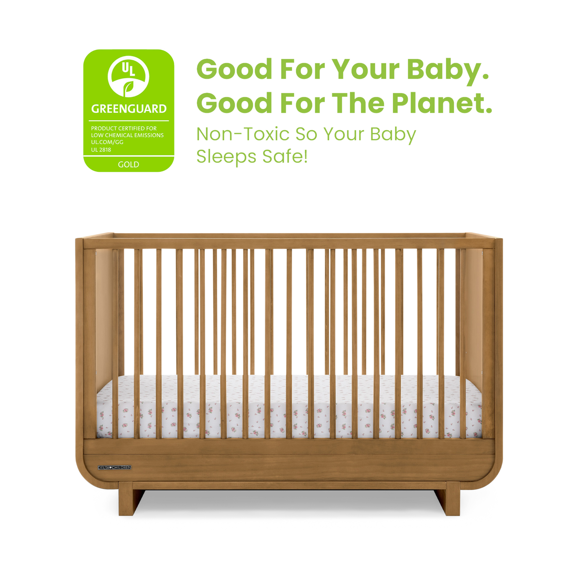 Delta Children Rhodes 4-in-1 Convertible Crib - Acorn.