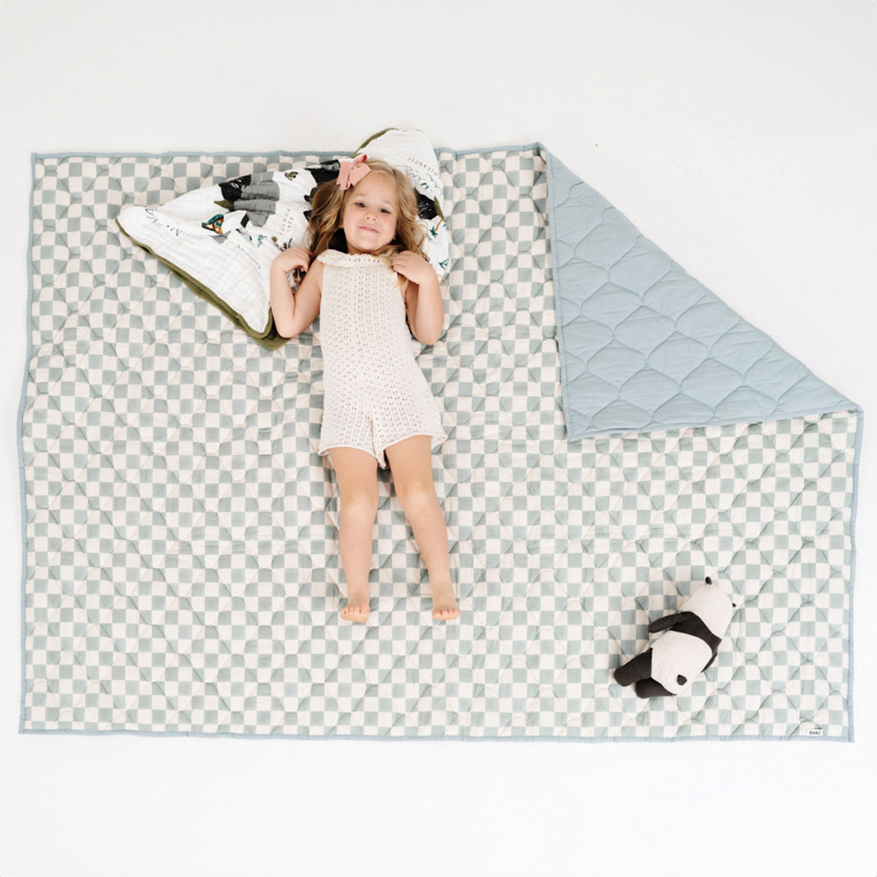 Toki Mats Picnic Blanket - Checker Matcha.