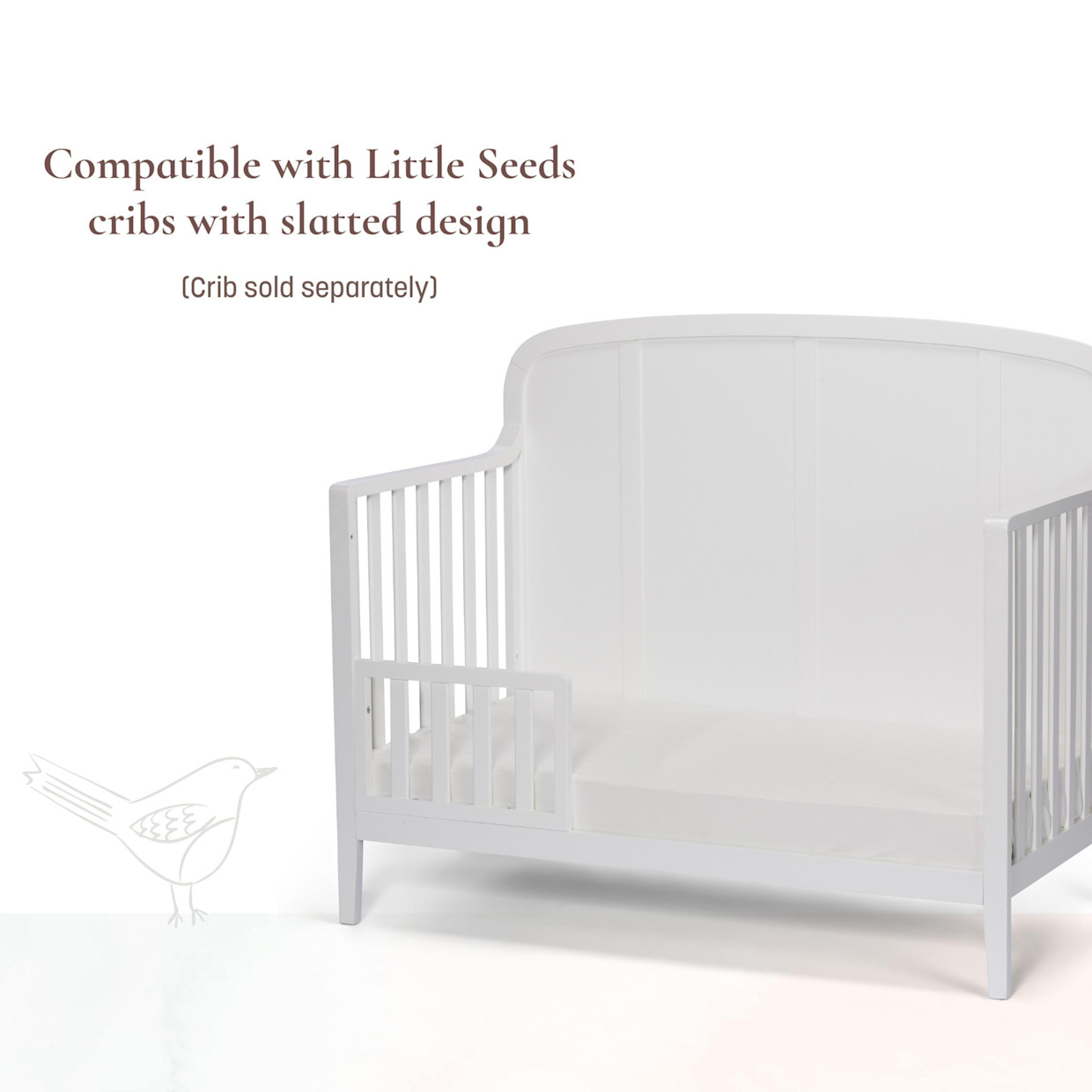 Little Seeds Toddler Slat Guardrail - True White.