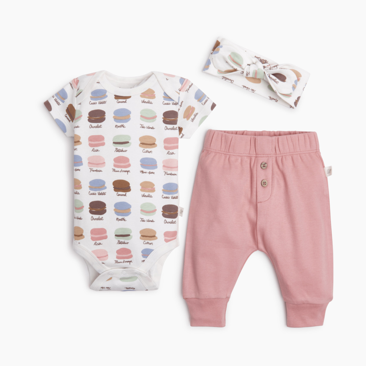 Tiny Kind The Outfit 3 Piece Set - Macaroons, 3-6 M.