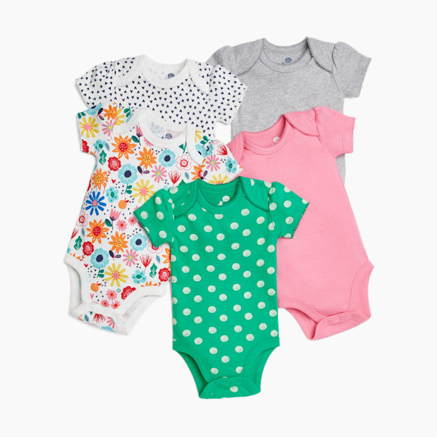 Small Story Organic Cotton Short Sleeve Print Mix Bodysuit (5 Pack).