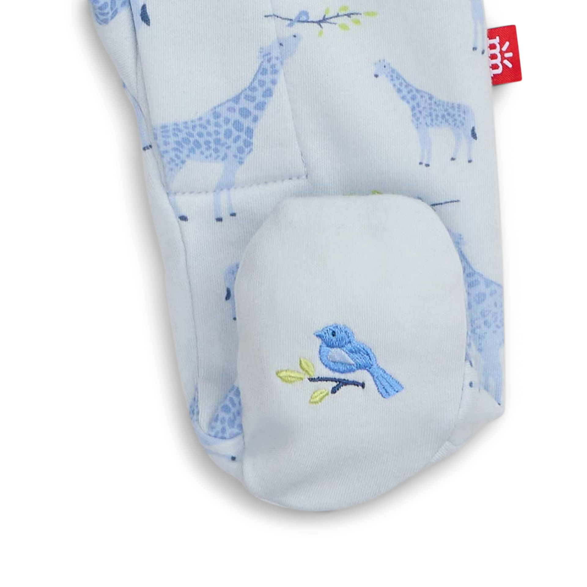 Magnetic Me Organic Cotton Footie - Blue Jolie Giraffe, 0-3 M.