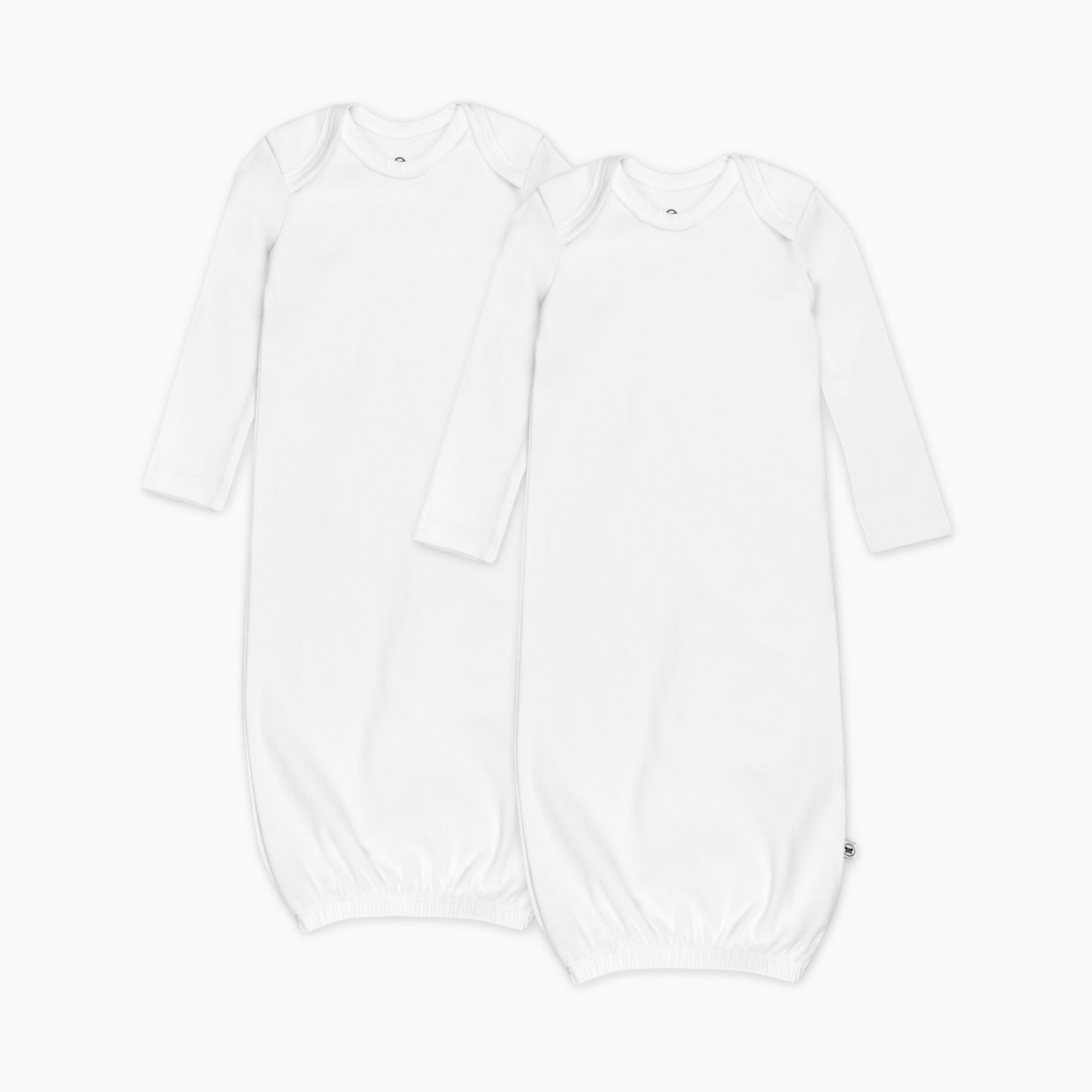 Honest Baby Clothing 2-Pack Organic Cotton Sleeper Gowns - Bright White, 0-6 M, 2.