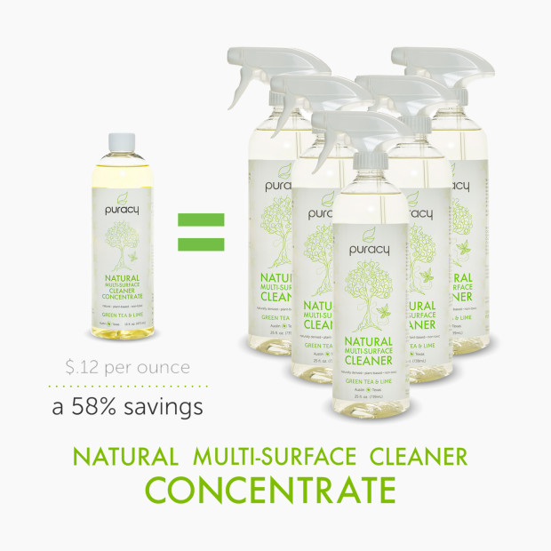 Puracy Natural Multi-Purpose Cleaner Concentrate - Green Tea & Lime, 16 Oz.