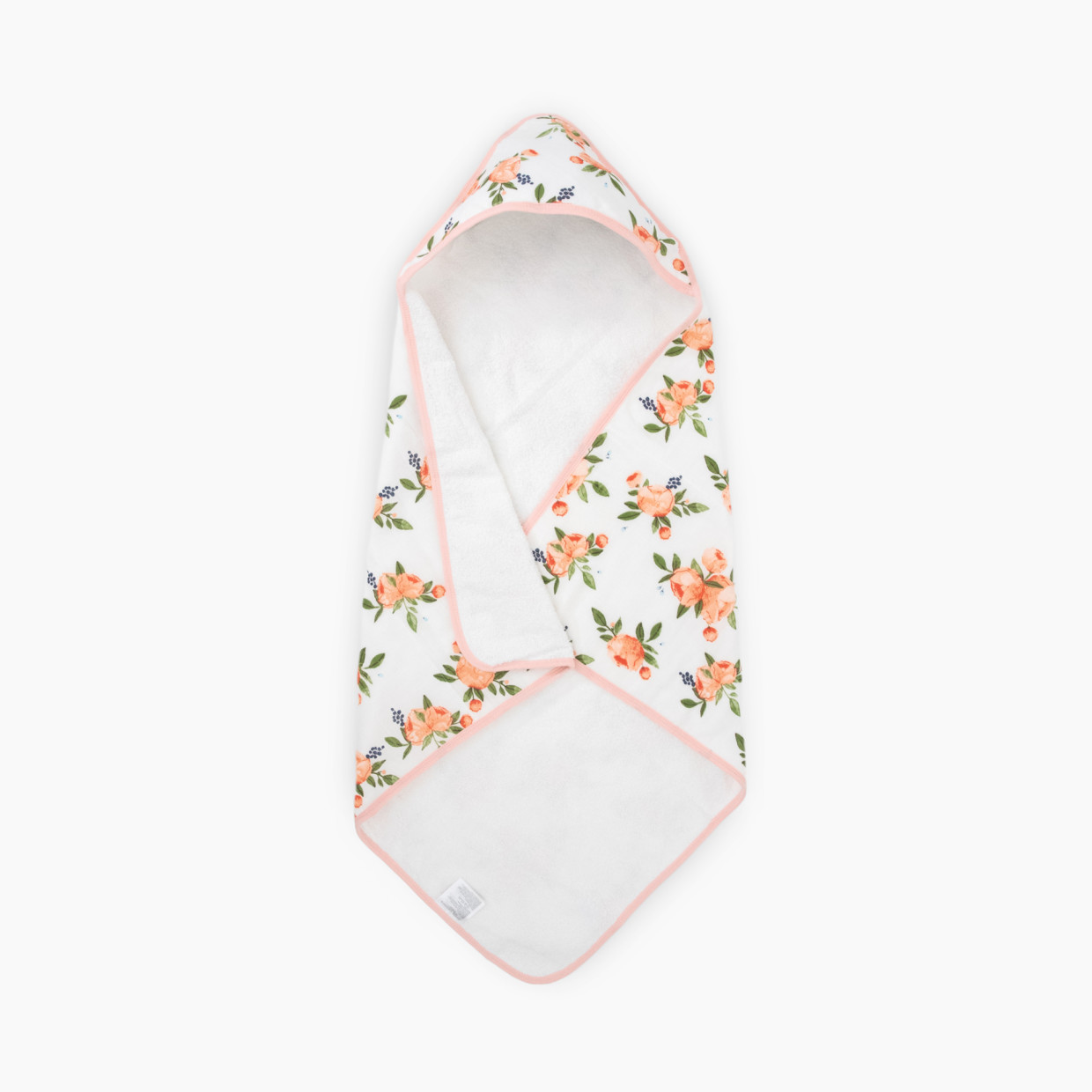 Little Unicorn Cotton Muslin & Terry Infant Hooded Towel - Watercolor Roses.