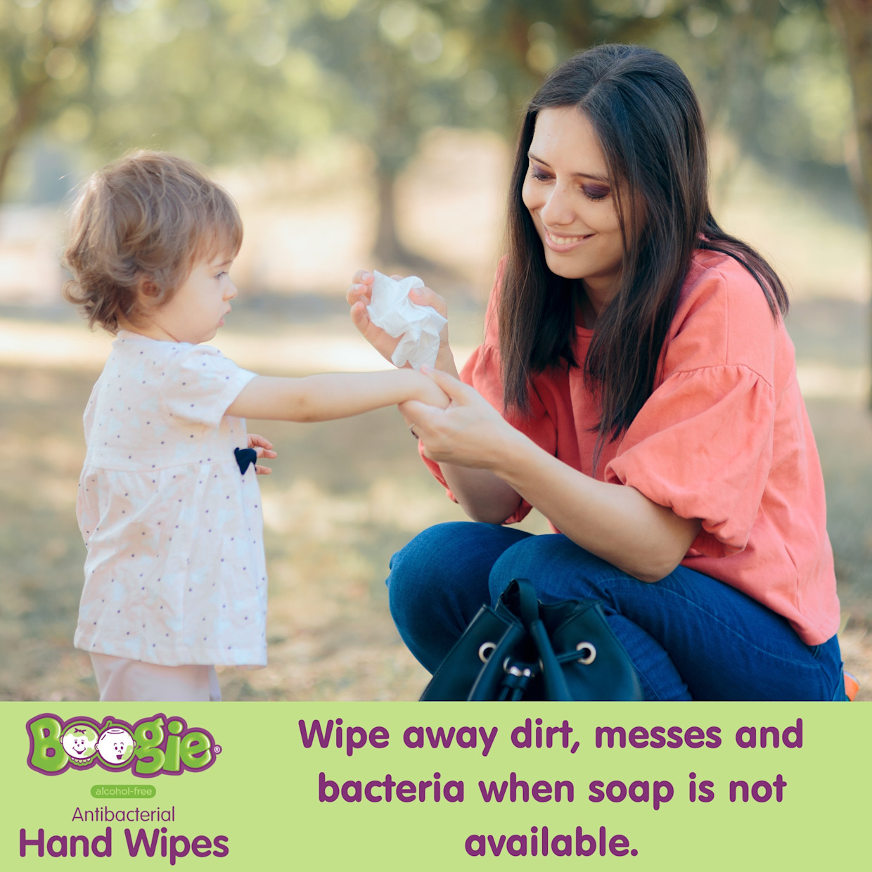 Boogie Antibacterial Hand Wipes (5 Pack) - Green, 20.