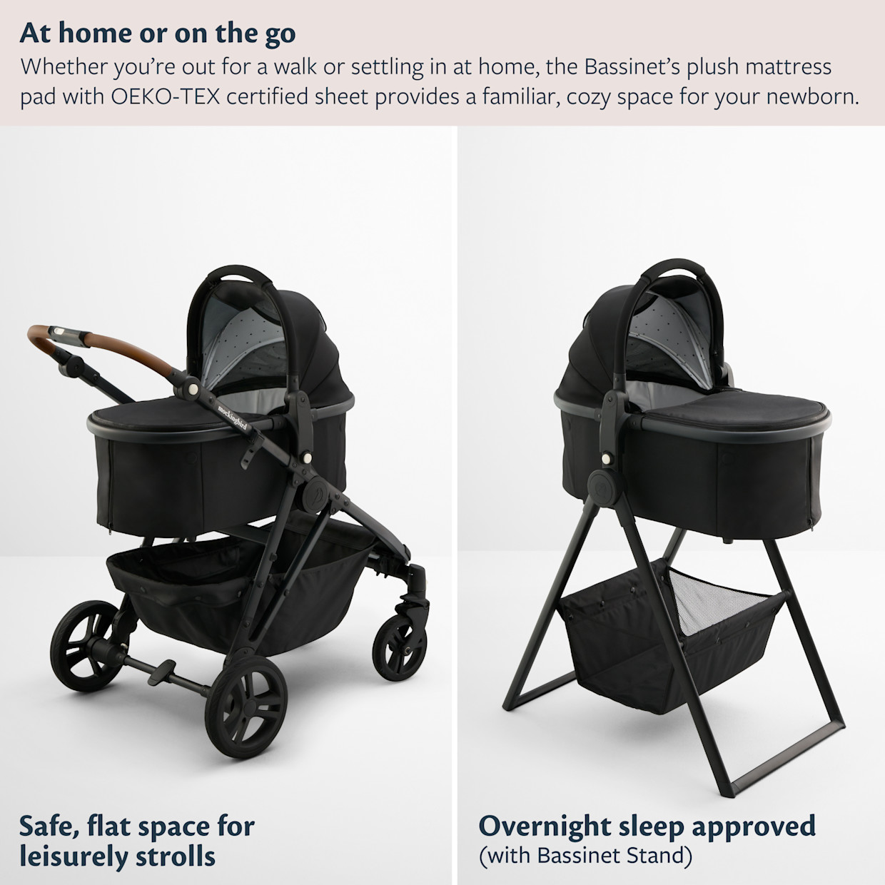 Mockingbird Bassinet 3.0 - Black.