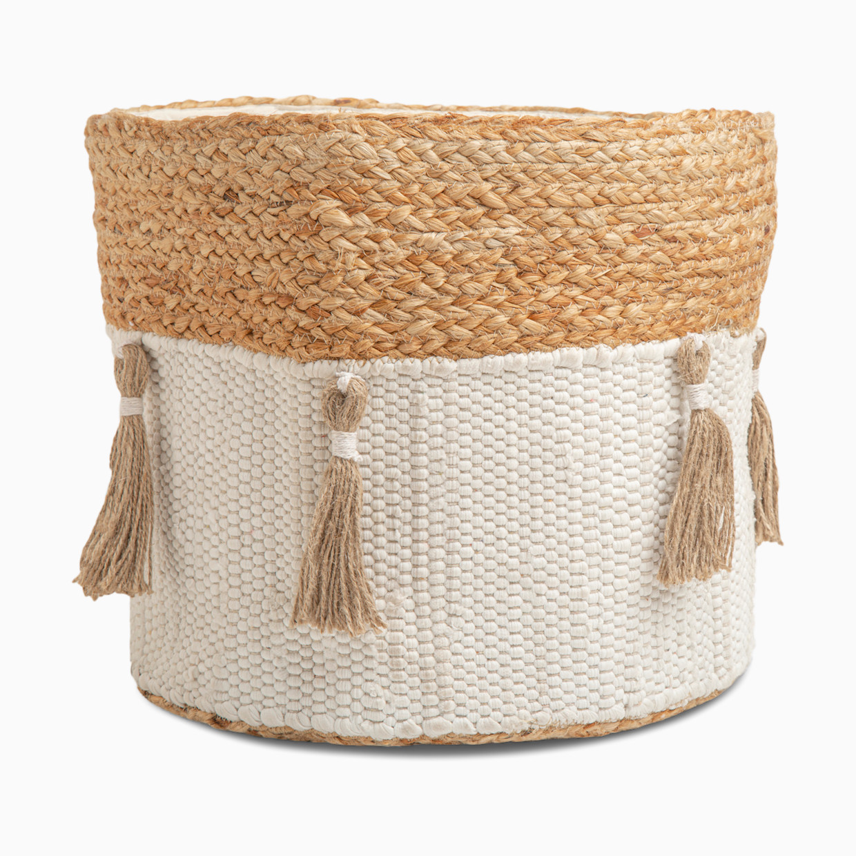 Crane Baby Cotton and Jute Storage Bin - Natural Tassel.
