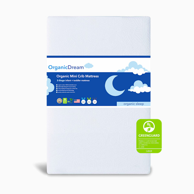 Organic Dream Mini Crib Size Organic Cotton Lightweight 2-Stage Mattress.
