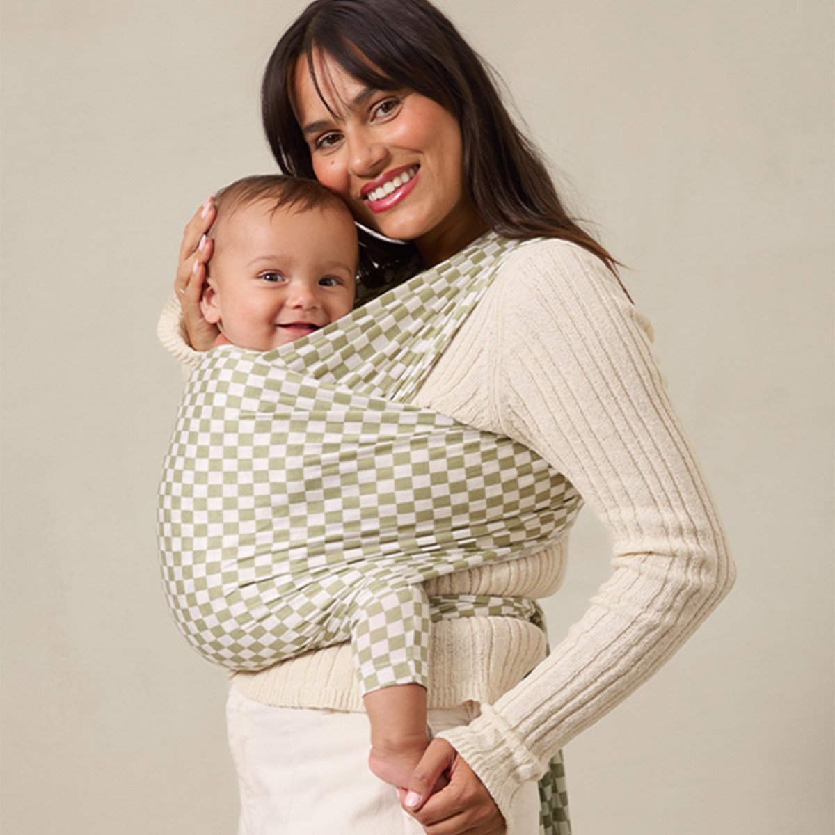 Solly Baby Wrap Carrier - Sage Chequer.