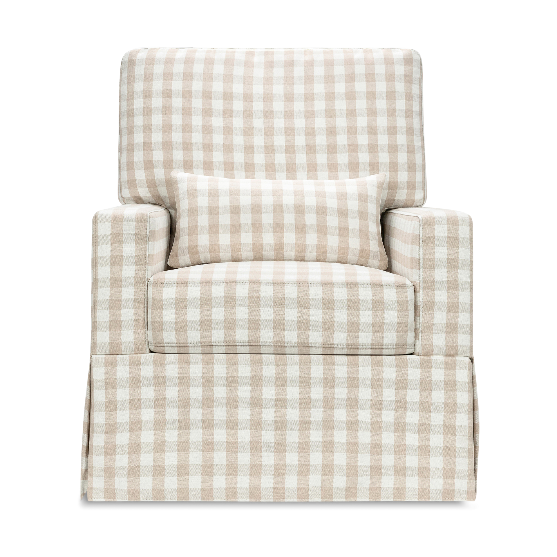 Namesake Crawford Recliner and Swivel Glider - Tan Gingham.