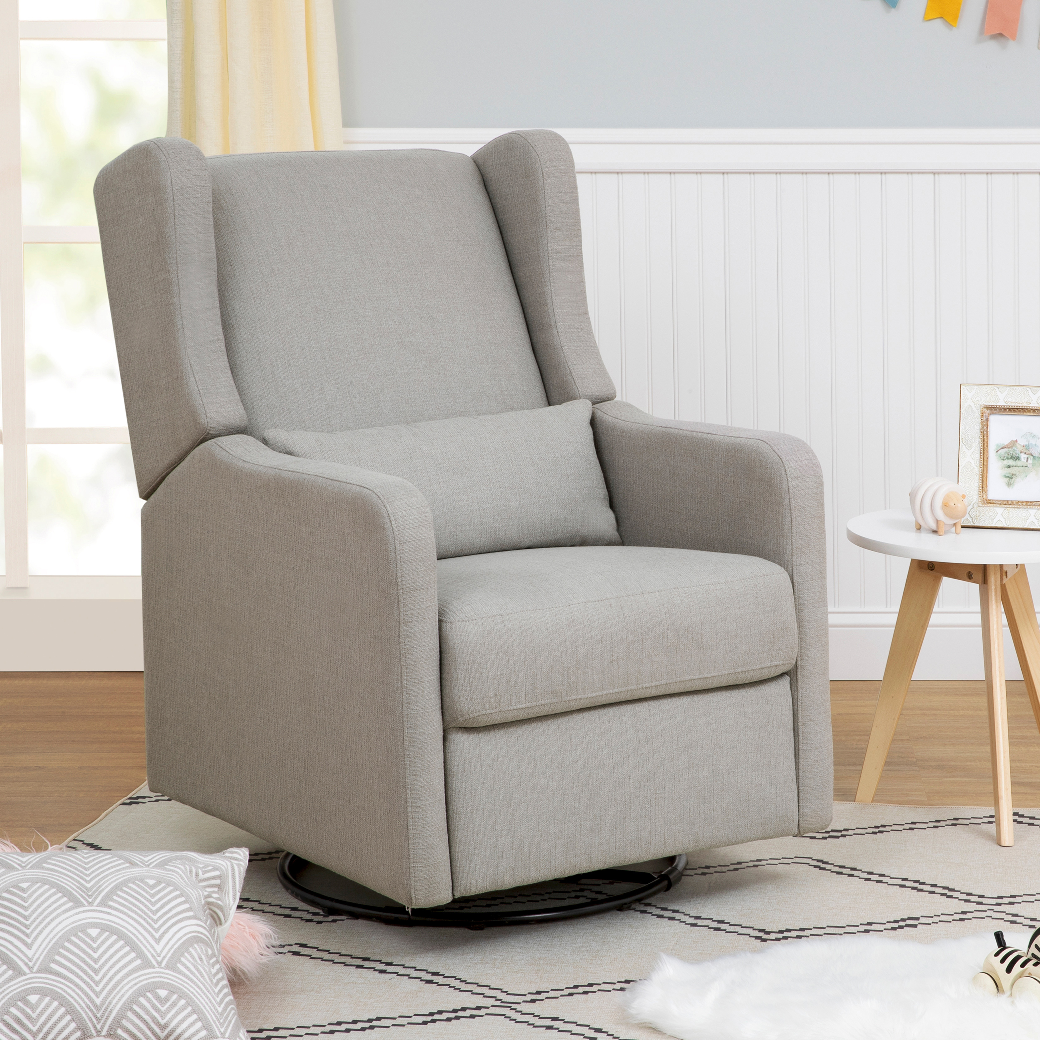 Carter's by daVinci Arlo Recliner and Swivel Glider - Performance Grey Linen.