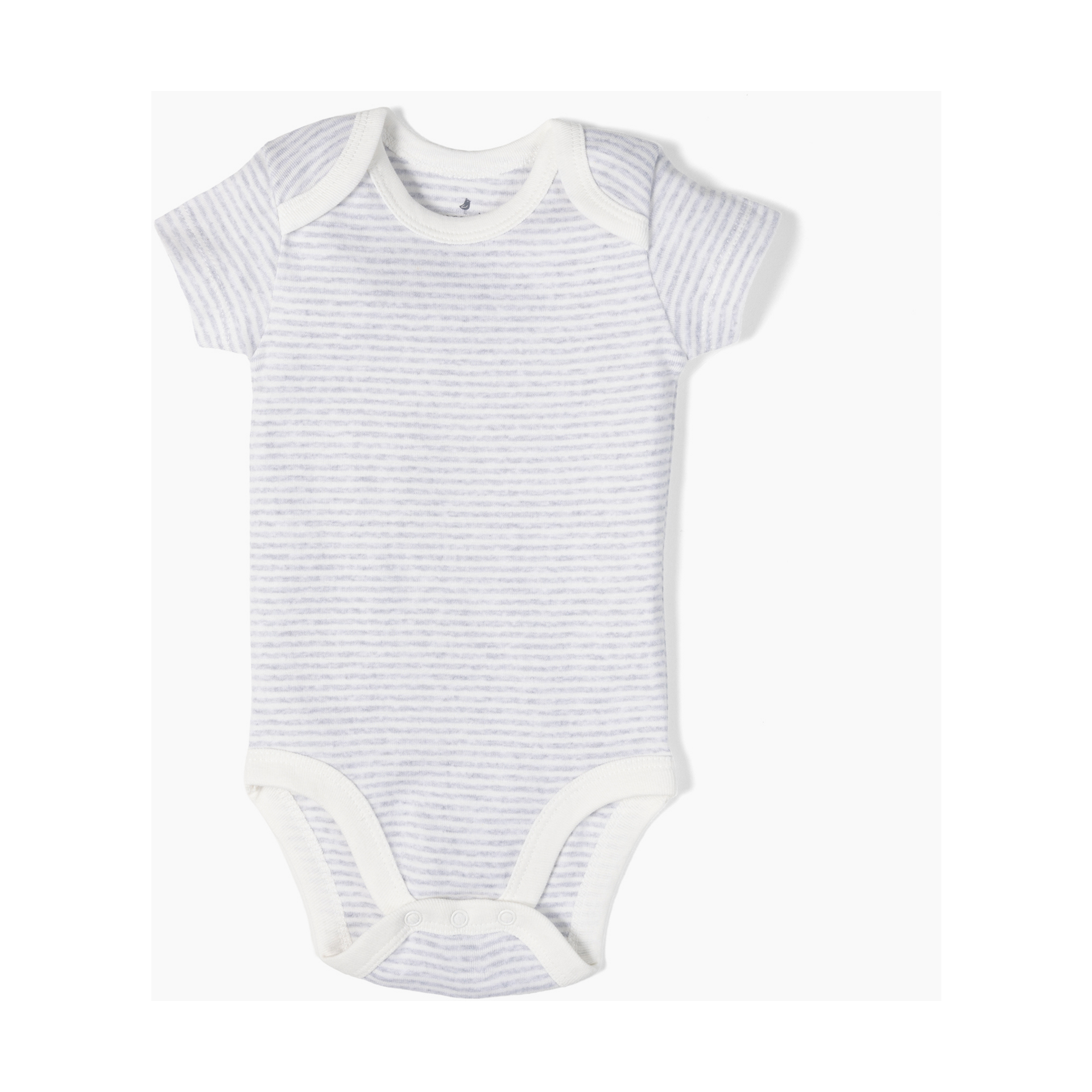 Small Story Short Sleeve Solid Organic Cotton Bodysuits (5 Pack) - Heather Gray, 3-6 M.