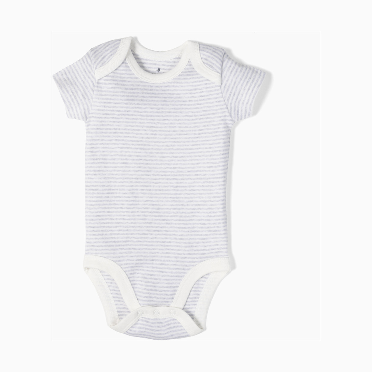 Small Story Short Sleeve Solid Organic Cotton Bodysuits (5 Pack) - Heather Gray, 3-6 M.